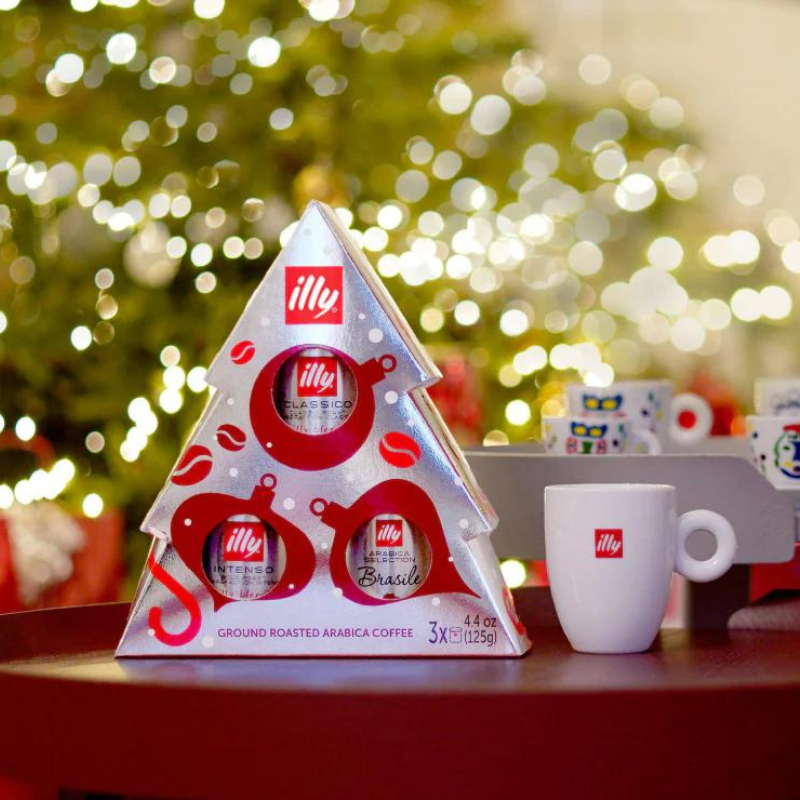 Pack Illy Especial Navidad - Árbol Compuesto por 3 Latas de Café Molido